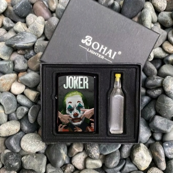 BISA COD! Korek Api Sumbu Set plus Minyak plus Pipa Rk Motif Joker