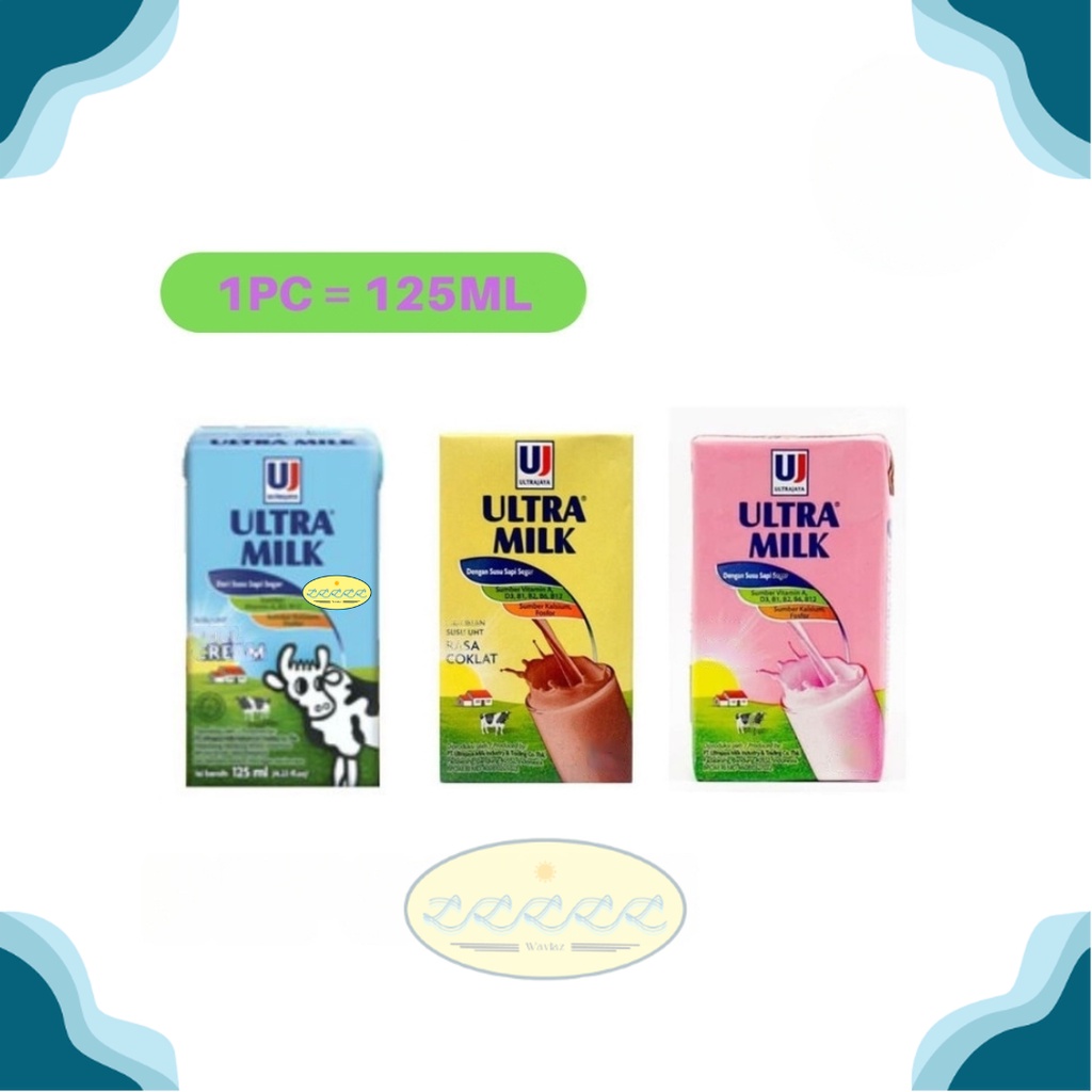 

ULTRA MILK SUSU UHT 125 ML FULLCREAM / CHOCOLATE / STRAWBERRY