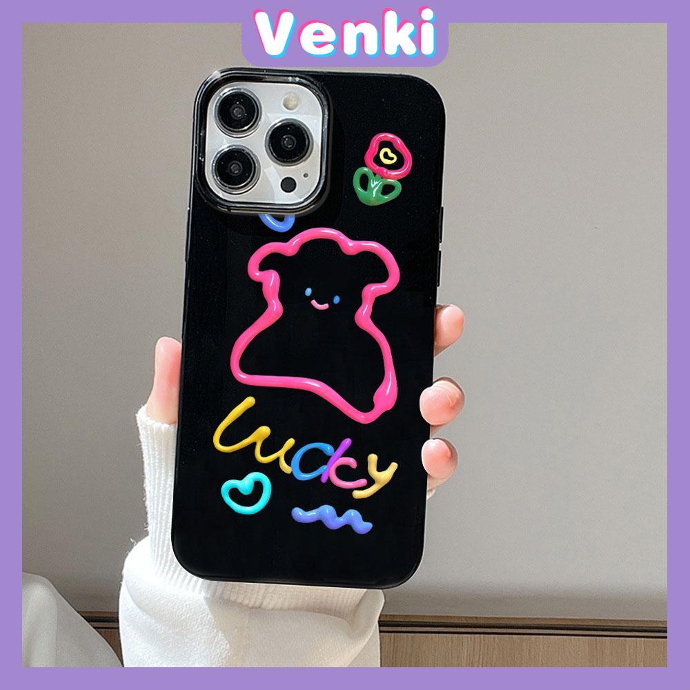 iPhone Case Soft TPU Glossy Black Candy Case Cute Color Graffiti Camera Protection Shockproof For iPhone 14 13 12 11 Pro Max 7 8 Plus X XR