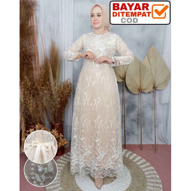Ready Stock ✅ Dress Lebaran Gamis Pesta Gamis Maxi Brokat Gamis Tile Gamis Jumbo Maxi Dress Baju Mus