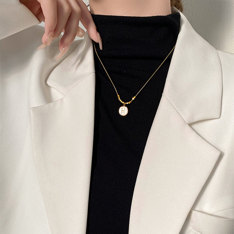 83371 Kalung H susun kubus titanium stainless steel 316L anti karat harga grosir bisa bayar di tempat