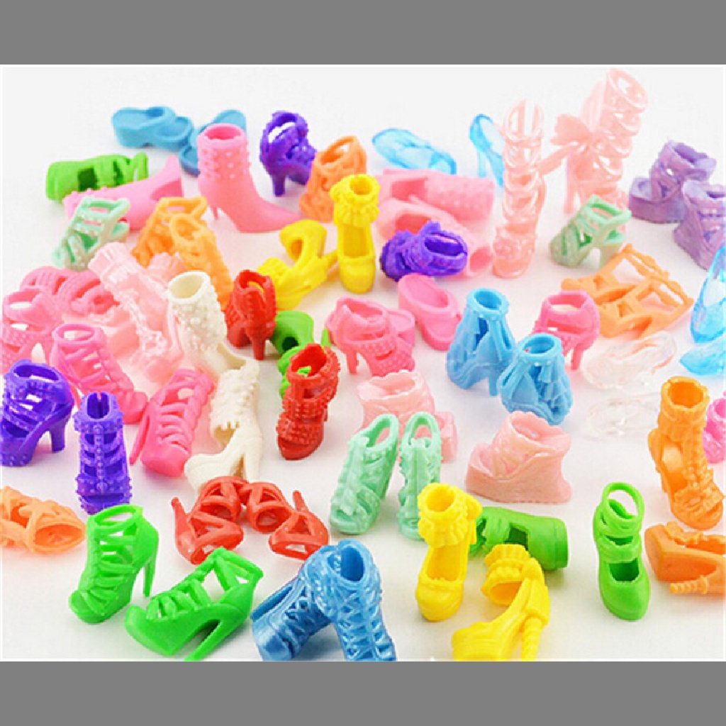 Gentlehappy 10xHandmade Dress Baju Boneka+10xShoes High Heels Untuk Boneka Kid Toy id