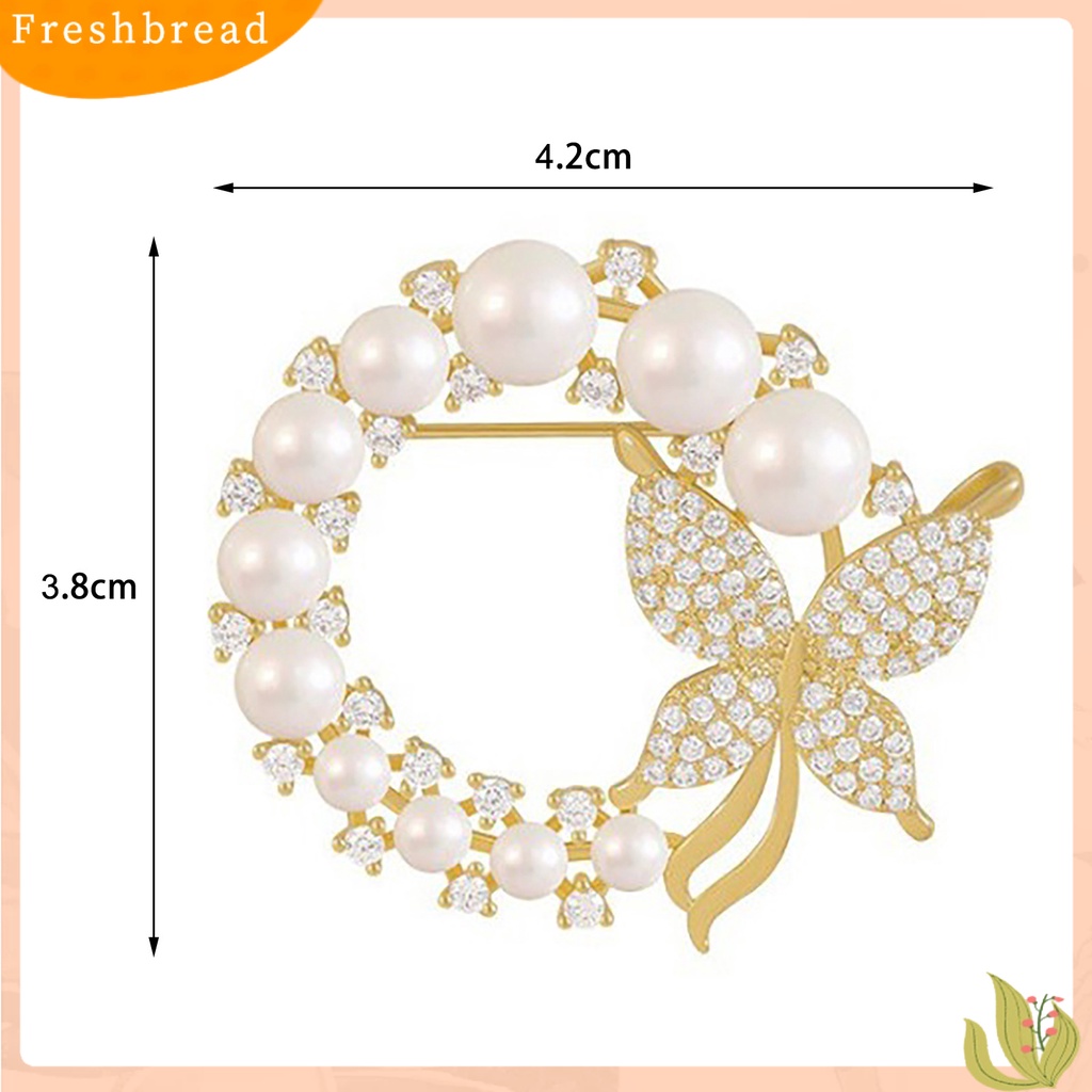 &lt; Freshbread &gt; Bros Round Hollow Out Mewah Bulat Mutiara Imitasi Berlian Imitasi Wanita Brooch Untuk Pacaran