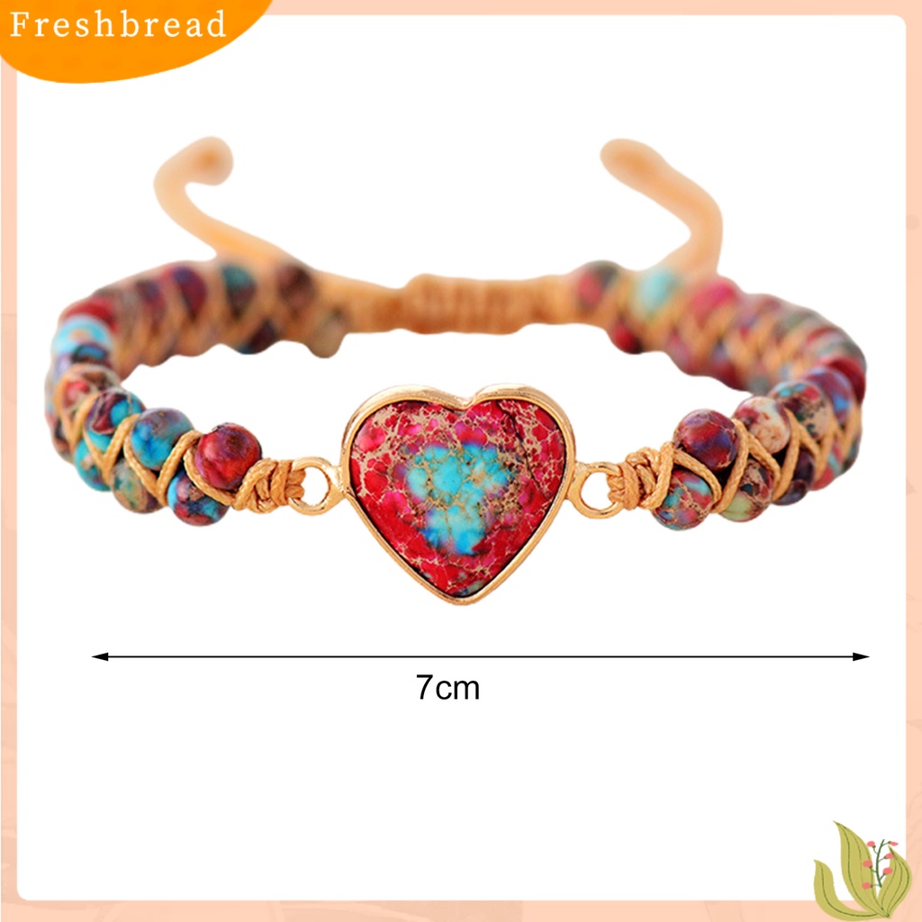 &lt; Freshbread &gt; Gelang Manik-Manik Adjustable Berbentuk Hati Manik-Manik Dua Lapis Buatan Tangan Hias Kepribadian Wanita Perhiasan Hadiah Gelang Tenun Untuk Kehidupan Sehari-Hari