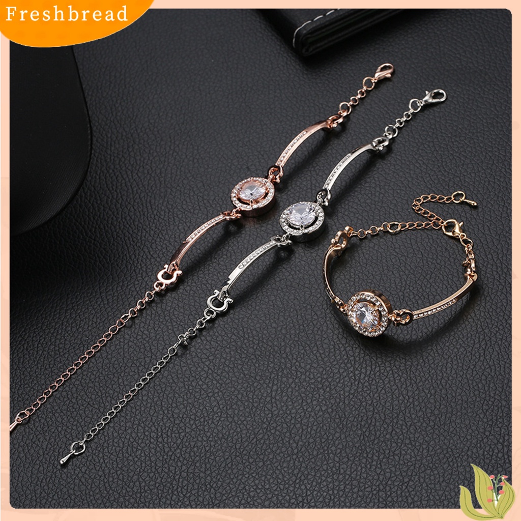 &lt; Freshbread &gt; Women Bracelet Sparkling Vibrant Color Lobster Clasp Design Adjustable Dengan Rantai Ekstensi Alloy Berlian Imitasi Bersinar Gelang Wanita Perhiasan Hadiah Untuk Perempuan