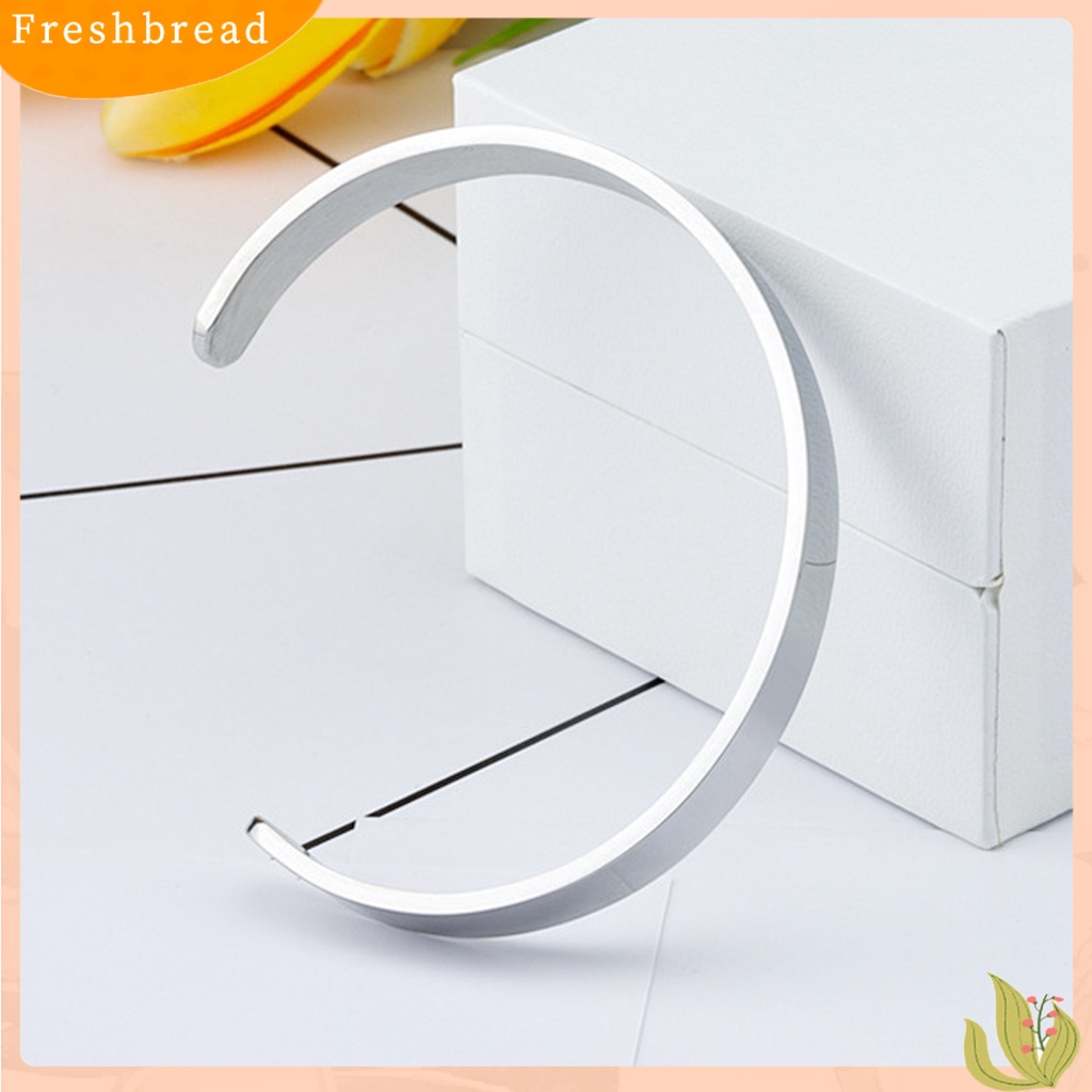 &lt; Freshbread &gt; Gelang Pria Halus Adjustable Anti Karat Warna Solid Wanita Bangle Dewasa Dekorasi