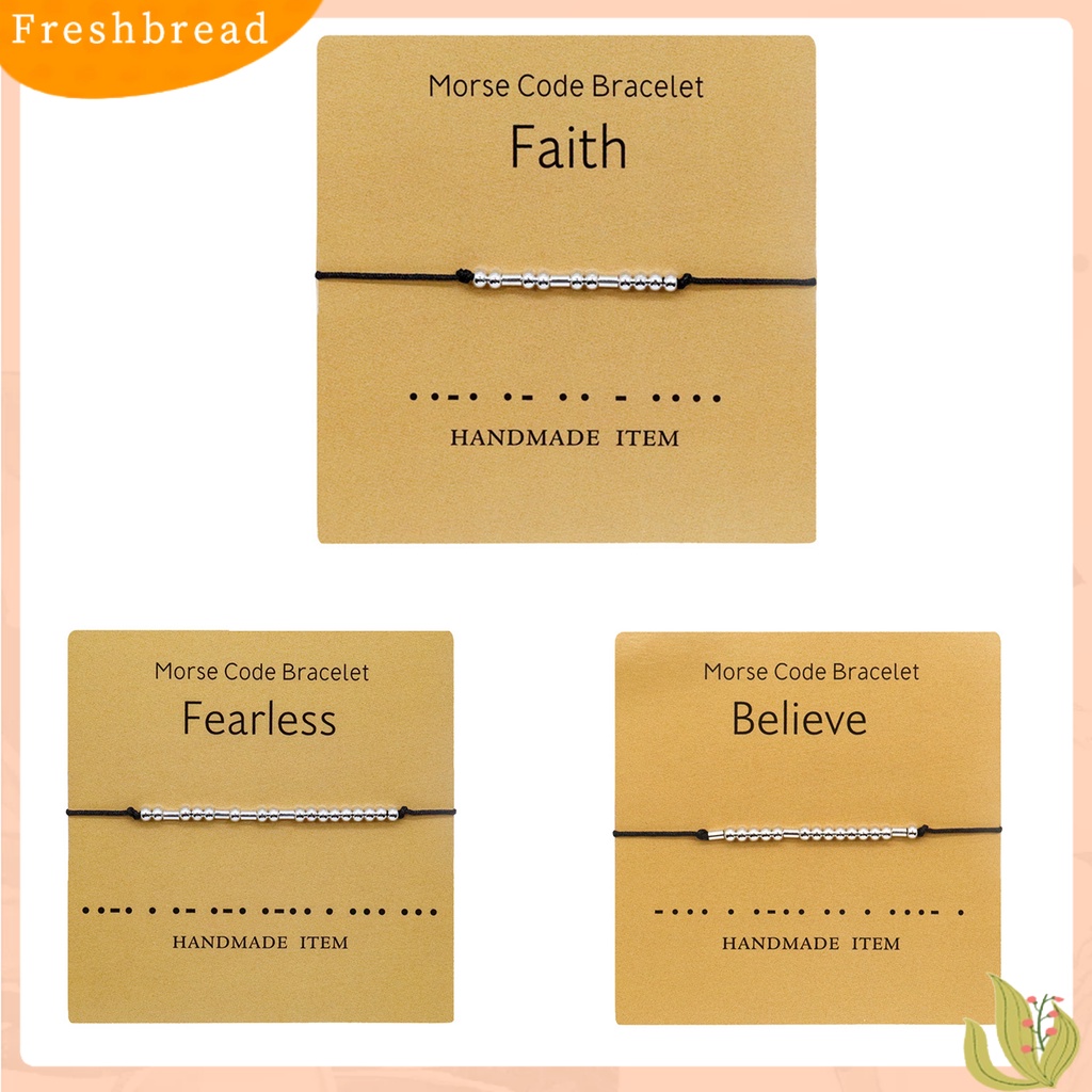 &lt; Freshbread &gt; Unisex Fashion Adjustable Morse Kode Gelang Persahabatan Perhiasan Dekorasi