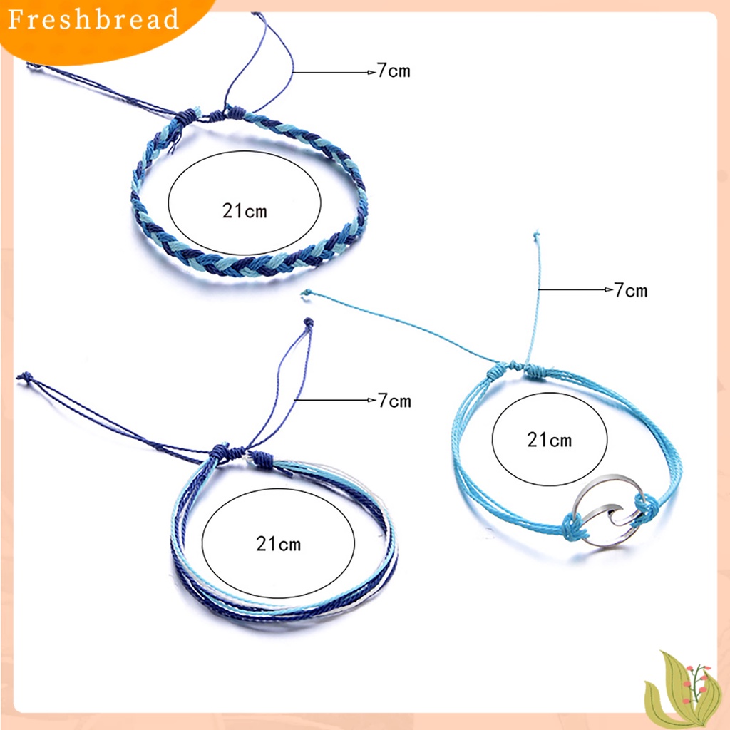 &lt; Freshbread &gt; Gelang Tangan Rantai Ankle Pantai Bahan Alloy Tahan Air Multi-layer Untuk Hadiah