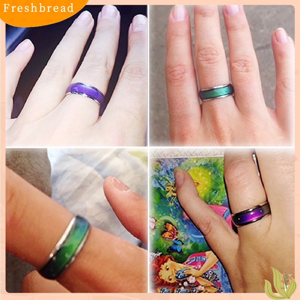 &lt; Freshbread &gt; 3Pcs Mood Ring Cincin Warna Berubah Suhu Alloy Handmade Halus Untuk Club