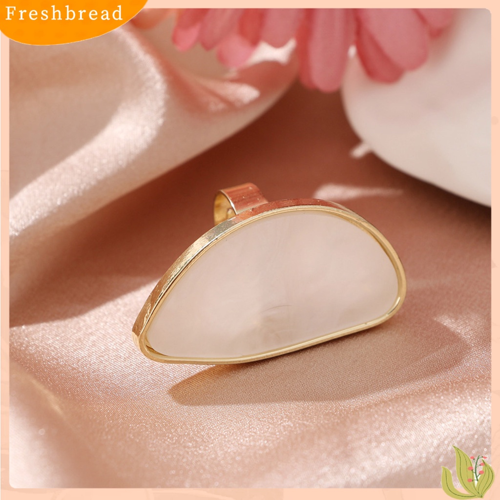 &lt; Freshbread &gt; Cincin Fashion Warna Cerah Artistik Hias Agate Decor Open Ring Untuk Pesta