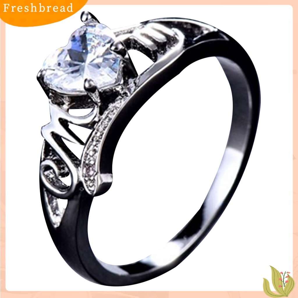 &lt; Freshbread &gt; Cincin Jari Fashion Bahan Alloy Halus Love Heart Ring Untuk Wanita
