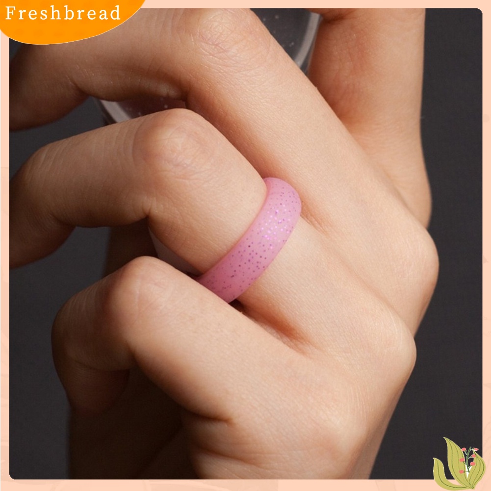 &lt; Freshbread &gt; 7Pcs/Set Multi Color Fashion Cincin Jari Silikon Pasangan Kekasih Perhiasan Hadiah