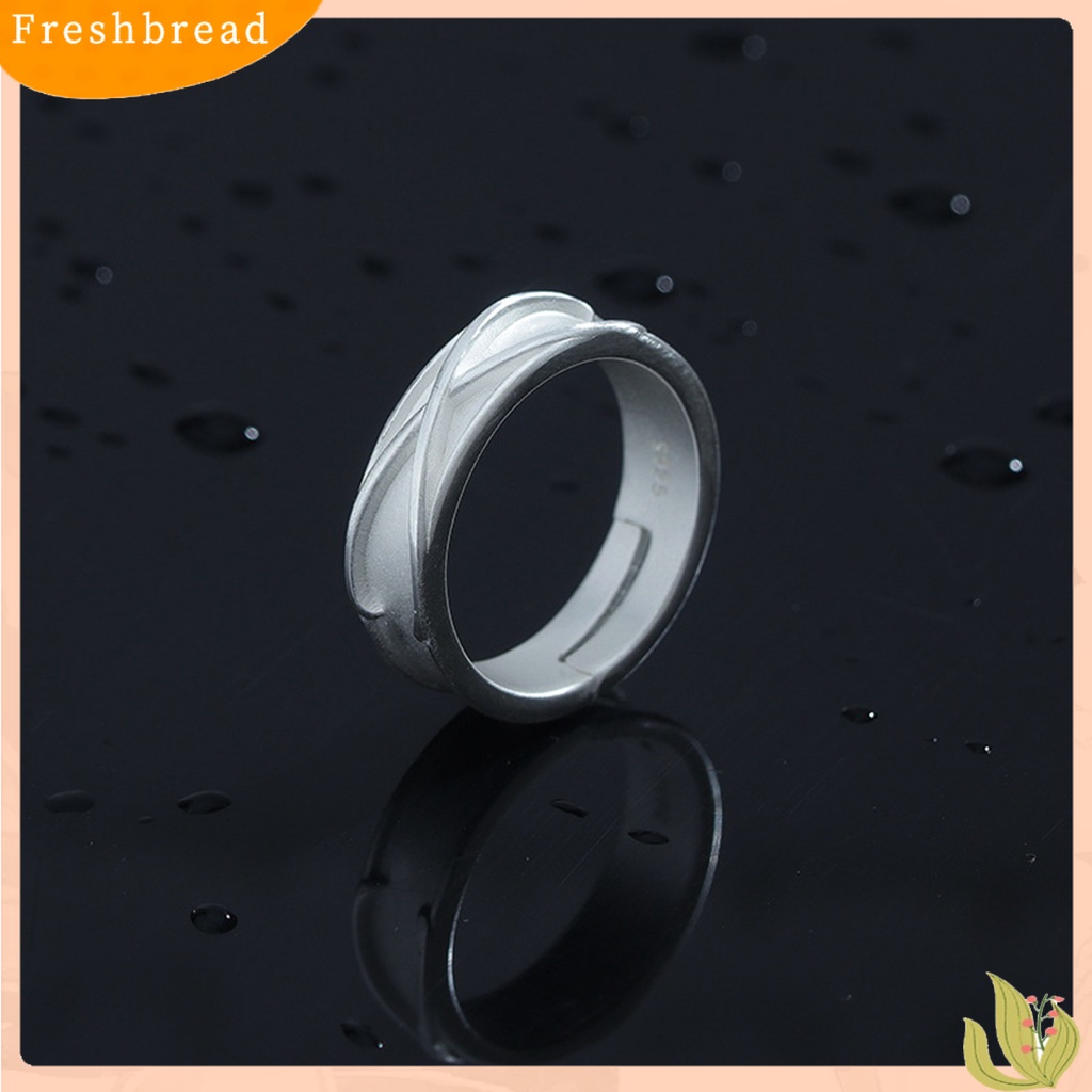 &lt; Freshbread &gt; Cincin Mengkilap Poles Sandblasting Halus Geometris Pembukaan Yang Dapat Disesuaikan Paduan Pasangan Matahari Wukong Waktu Cincin Hadiah Valentine