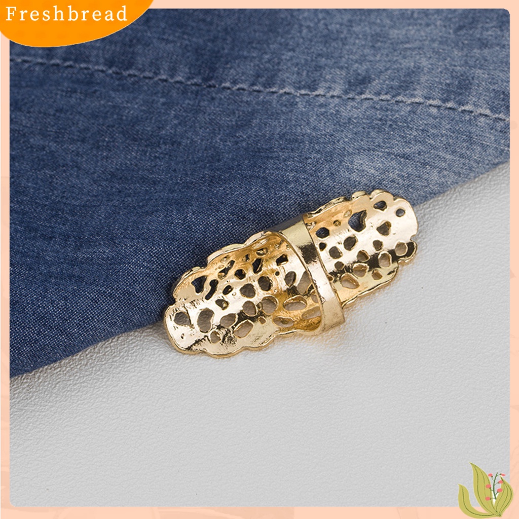 &lt; Freshbread &gt; Knuckle Ring Vintage Berlebihan Berongga Keluar Geometris Berlian Imitasi Dekorasi Electroplating Fashion Retro Ukiran Cincin Panjang Perhiasan Aksesoris