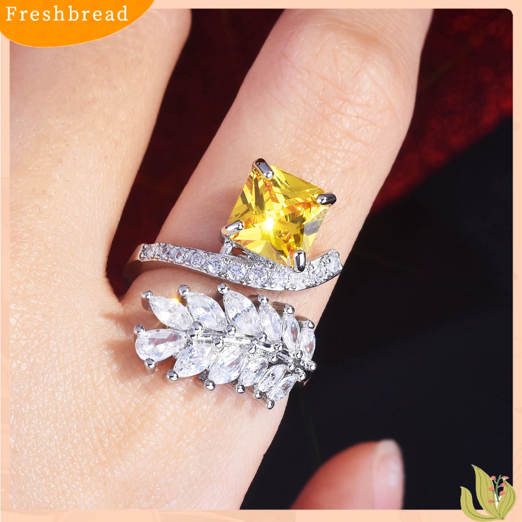 &lt; Freshbread &gt; Wanita Cincin Bentuk Daun Pembukaan Yang Dapat Disesuaikan Perhiasan Fashion Penampilan Indah Jari Cincin Untuk Pernikahan