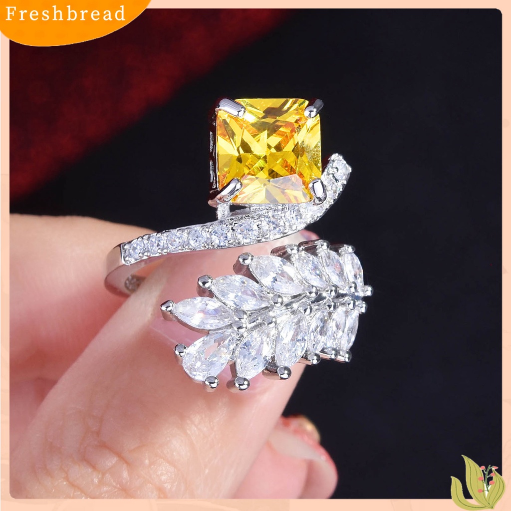 &lt; Freshbread &gt; Wanita Cincin Bentuk Daun Pembukaan Yang Dapat Disesuaikan Perhiasan Fashion Penampilan Indah Jari Cincin Untuk Pernikahan