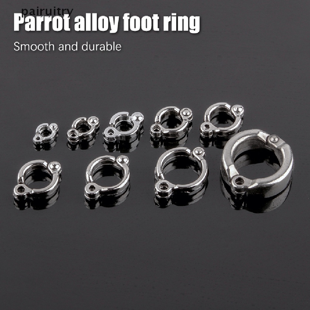 Prt 2Set Cincin Kaki Nuri Logam Hewan Peliharaan Burung Kaki Cincin Aktivitas Pelatihan Lalat Luar Ruangan Anti-Hilang Pembukaan Klip Kaki Buckleird 0.35/1.45cm PRT