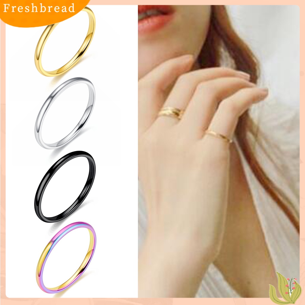 &lt; Freshbread &gt; Cincin Jari Elegan Permukaan Halus Gaya Simple Minimalis Cincin Susun Tipis Untuk Ulang Tahun