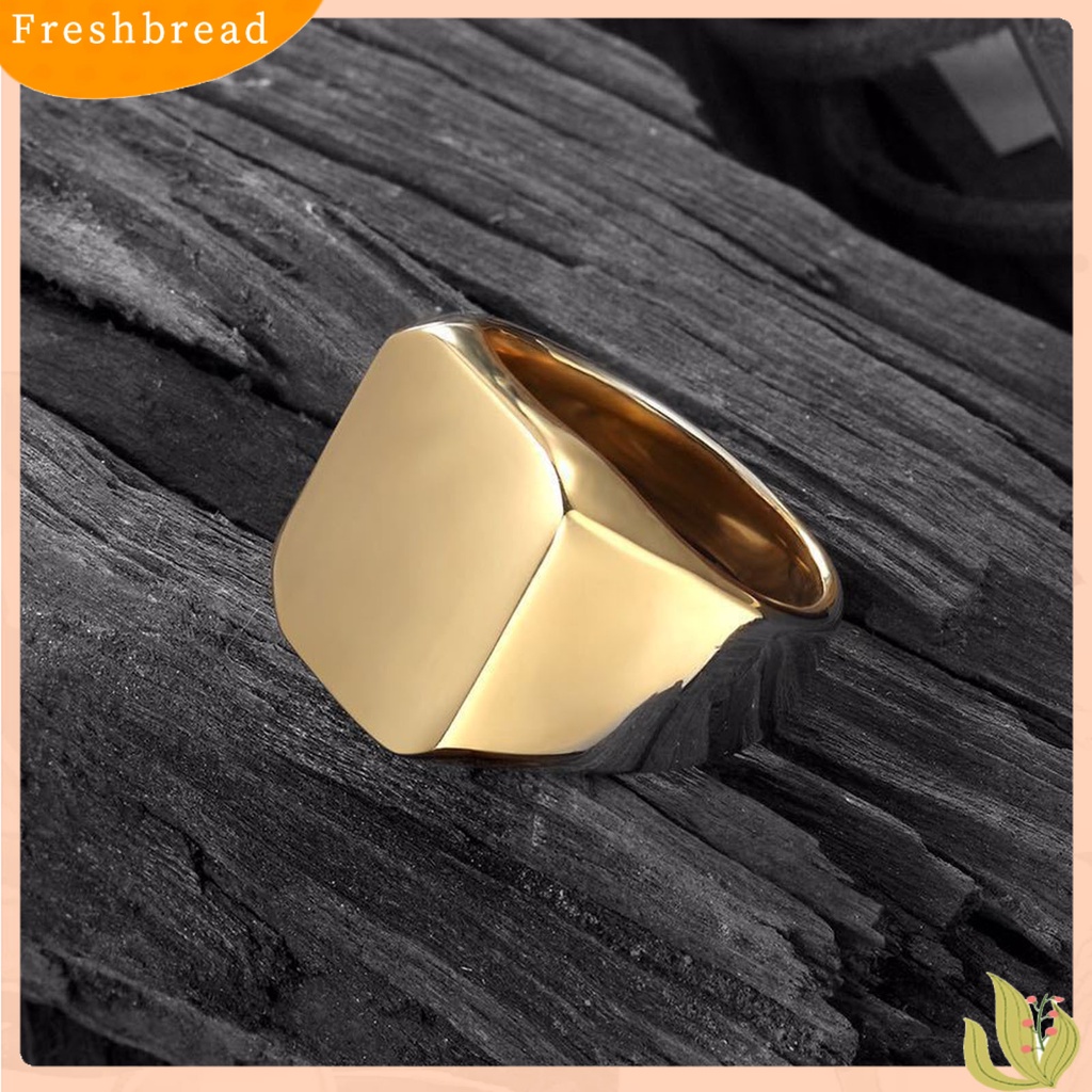 &lt; Freshbread &gt; Cincin Pasangan Gaya Sederhana Hip Hop Geometris Glossy Semua Pertandingan Dekorasi Hadiah Pria Wanita Cincin Persegi Pernikahan Pertunangan Perhiasan Untuk Pakaian Sehari-Hari