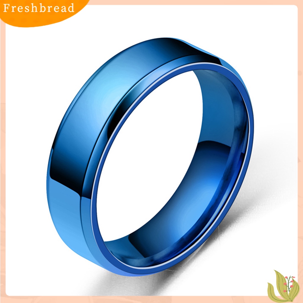 &lt; Freshbread &gt; Lebar Anti Karat Pria Cincin Stainless Steel Sederhana Indah Pertunangan Cincin Fashion Perhiasan