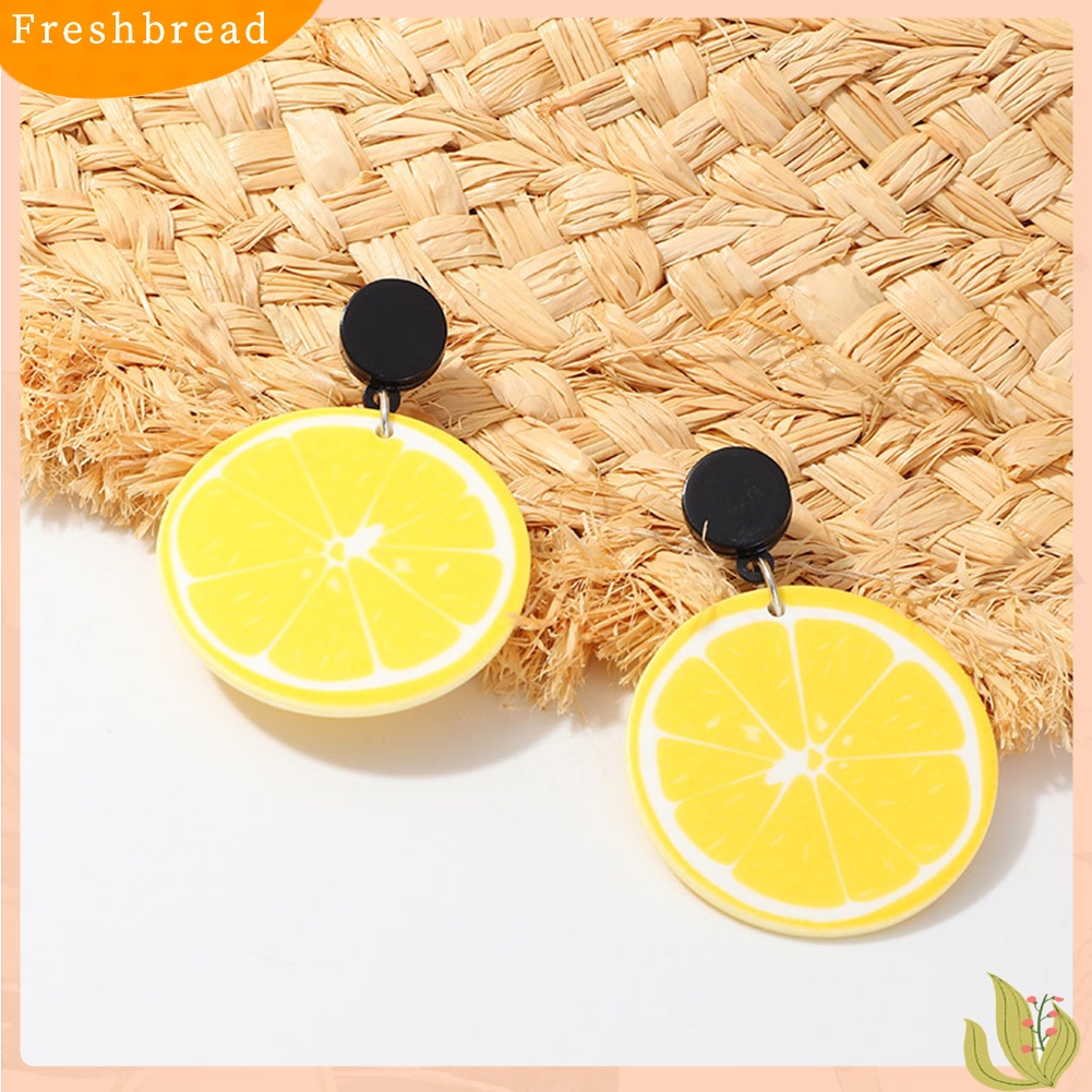 &lt; Freshbread &gt; Semangka Lucu Lemon Strawberry Fruit Series Menjuntai Wanita Ear Studs Earrings