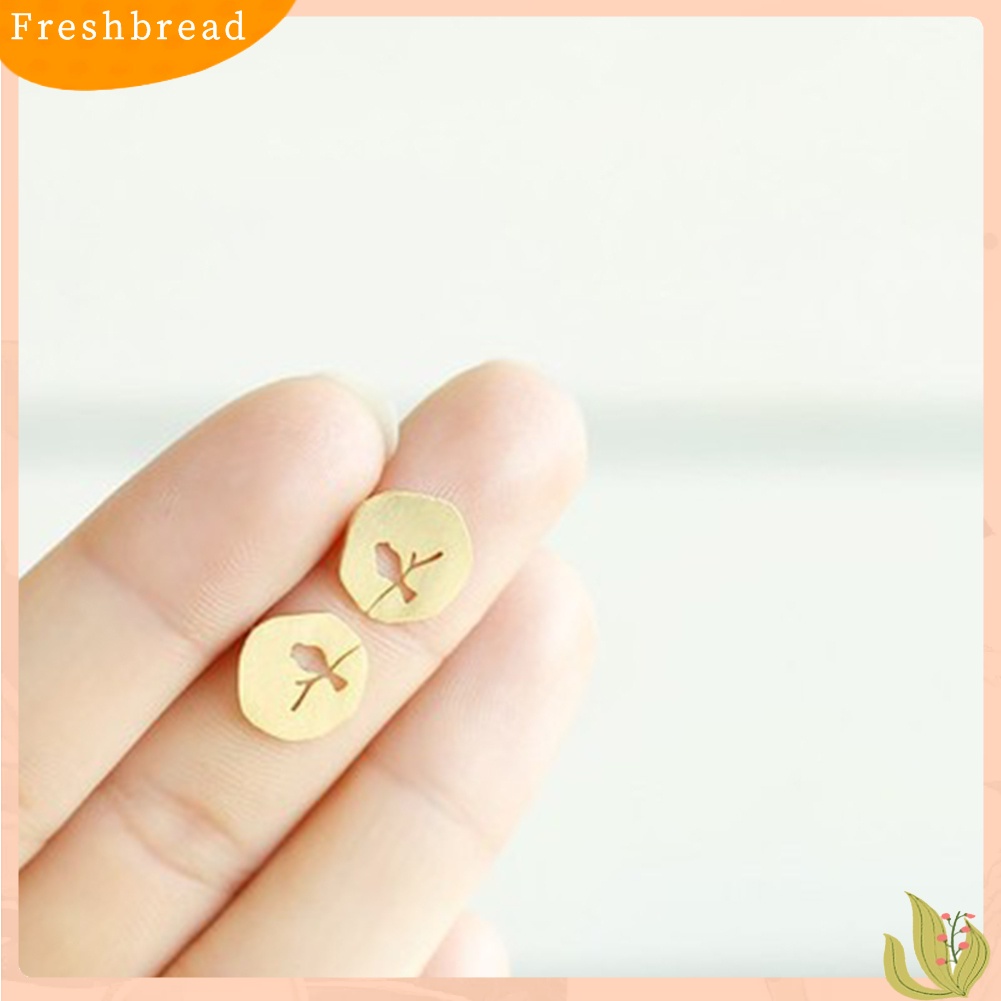 &lt; Freshbread &gt; Lucu Wanita Berongga Burung Cabang Tidak Teratur Geometris Telinga Stud Anting Perhiasan Hadiah