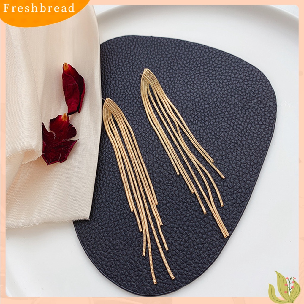 &lt; Freshbread &gt; 1pasang Anting Menjuntai Elegan Hypoallergenic Minimalis Temperamen High Gloss Hadiah Fashion Perhiasan Bohemian Logam Jumbai Wanita Drop Earrings Untuk Harian