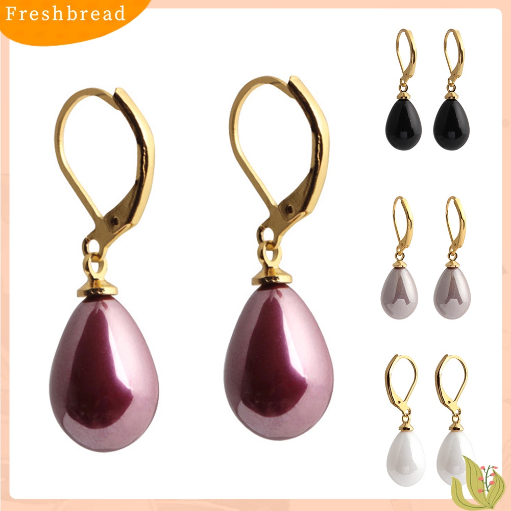 &lt; Freshbread &gt; Wanita Manis Tetesan Air Resin Menjuntai Leverback Anting Perhiasan Hadiah Teman