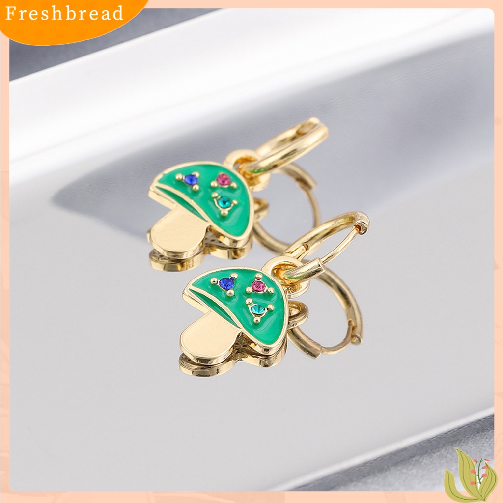 < Freshbread > 1pasang Anting Wanita Menjuntai Perhiasan Lapis Jamur Warna Permen Anting Gesper Telinga Untuk Pesta