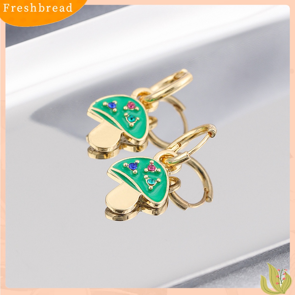 &lt; Freshbread &gt; 1pasang Anting Wanita Menjuntai Perhiasan Lapis Jamur Warna Permen Anting Gesper Telinga Untuk Pesta