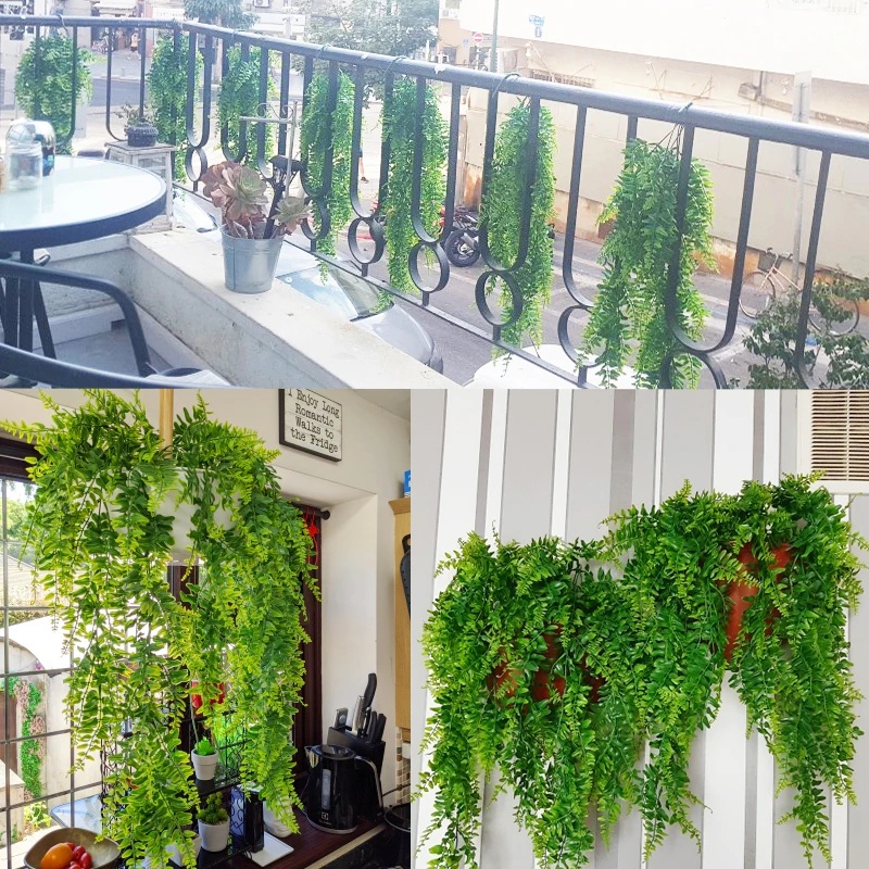 80cm Rumput Persia Buatan Gantung Tanaman/Dinding Simulasi Rotan/Bunga Palsu Garland/Untuk Kantor, Hotel, Rumah Pesta Pernikahan DIY Hiasan Dinding Indoor