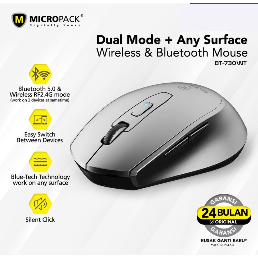 Micropack Mouse Wireless And Bluetooth Inspire Pro Bluetech  BT-730WT