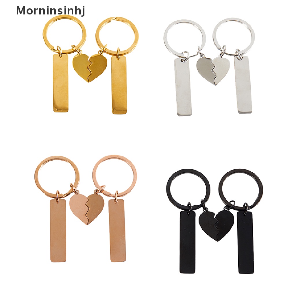 Mornin 2PCS Stainless Steel Puzzle Keychain Splice Love Gantungan Kunci Untuk Mengukir Logam Jig Keychain Tinggi Dipoles Cermin Dipoles id