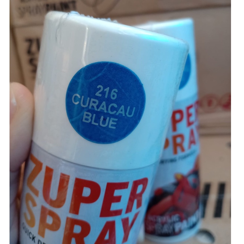 Zuper Spray Paint Pilok Pilox Warna Curacau Blue / Biru Curacao (P 216) 150cc/150ml