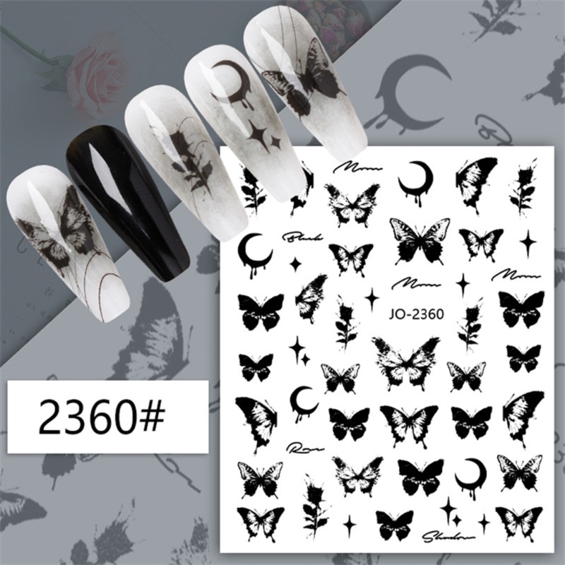 Siy Colorful Stiker Kuku Perekat Diri Nail Art Accesoires 12lembar Manicures DIY Butterfly Decal Decor Sticker Fest