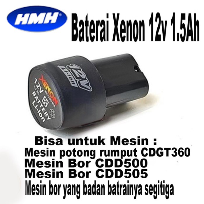batrai BorCordless 12Volt 1,5Ah Xenon Battery Baterai CDGT360 - Xenon