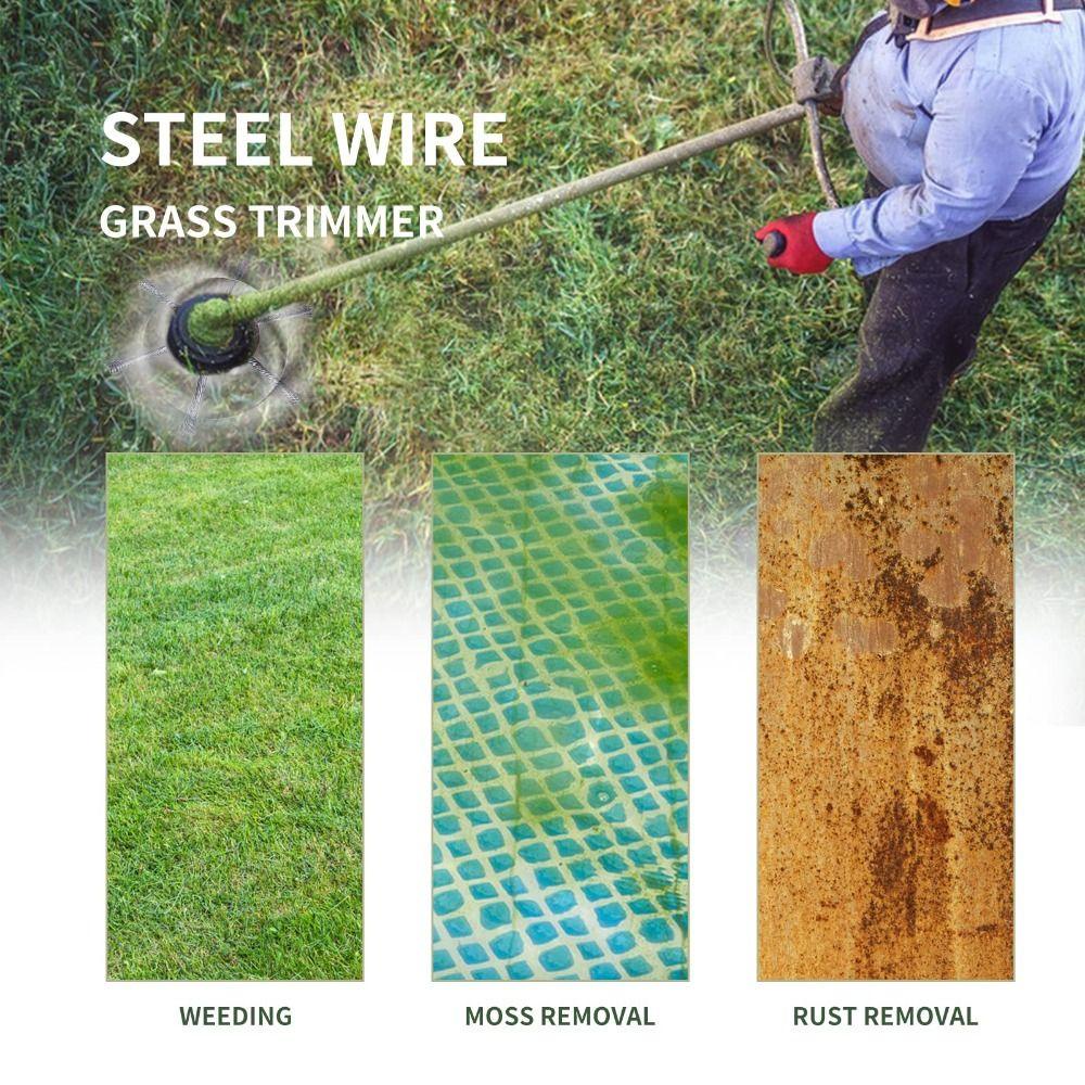 POPULAR Populer Kawat Baja Pemangkas Rumput Kepala Professional Weed Eater Blades Grass Trimmer Head Alat Potong Rumput Sikat Gulma Weed Brush Cutter