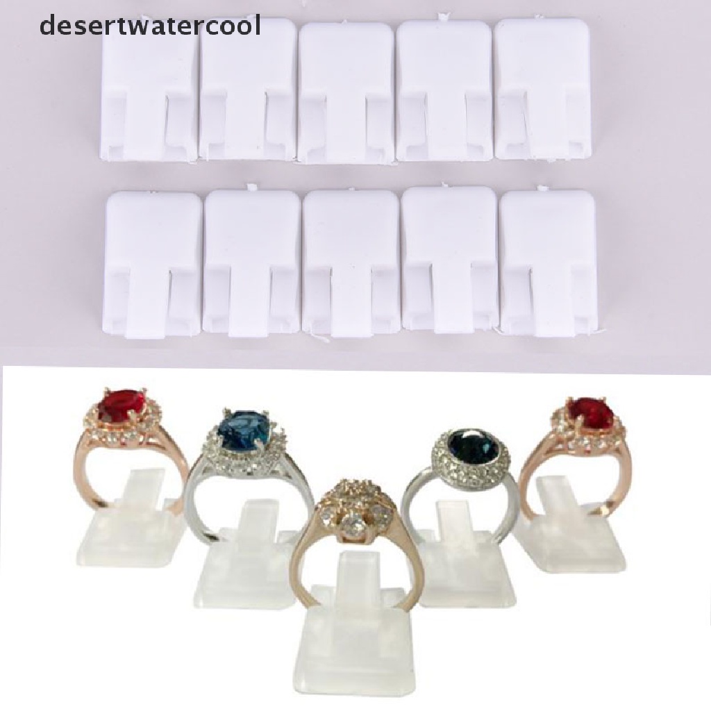 Deid 10Pcs Mini Ring Holder Stand Rak Display Perhiasan Cincin Plastik Penyimpanan Cincin Martijn