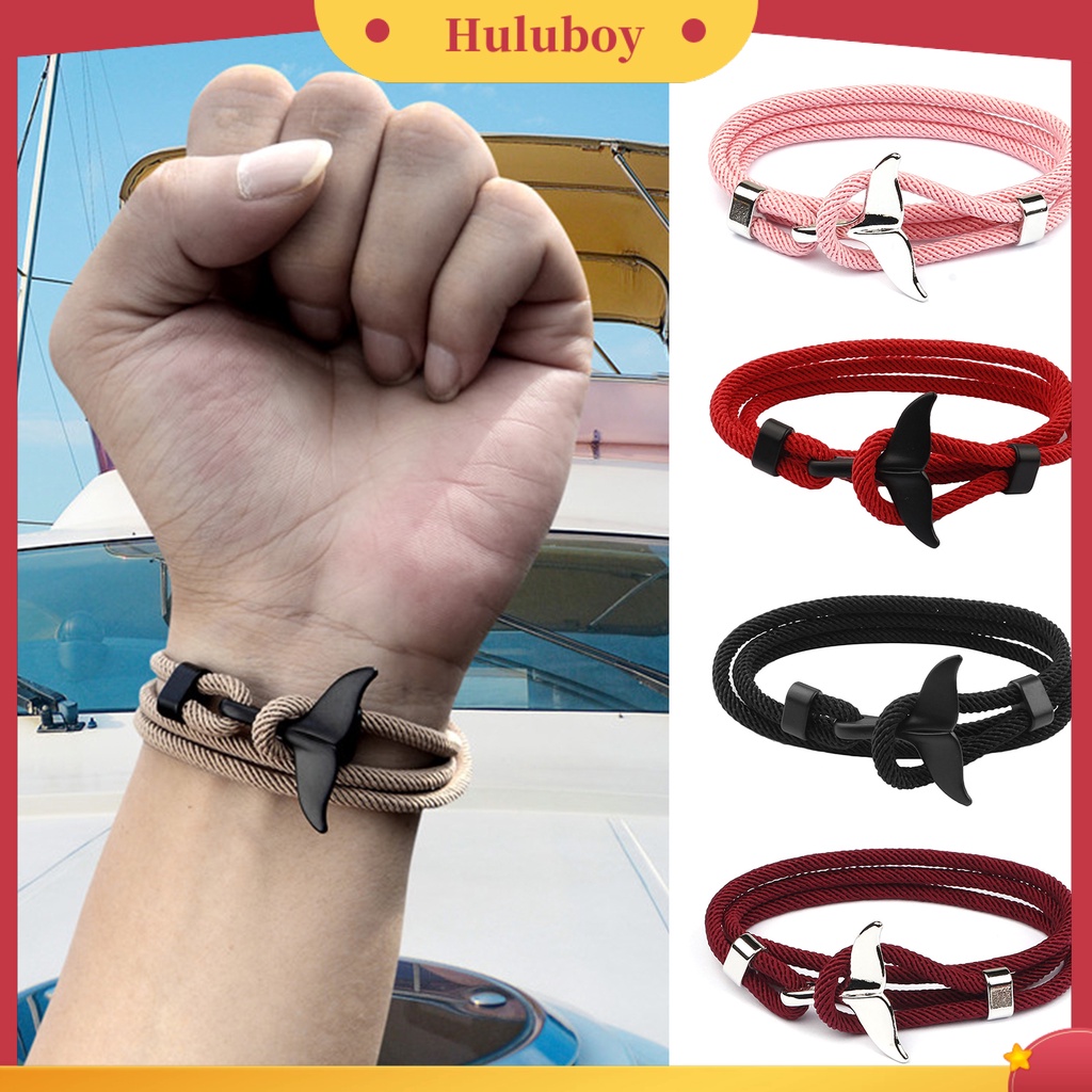 {Ready Stock} Hiu Gesper Adjustable Couple Gelang Multilayer Handmade Wanita Pria Tali Gelang Perhiasan Aksesoris