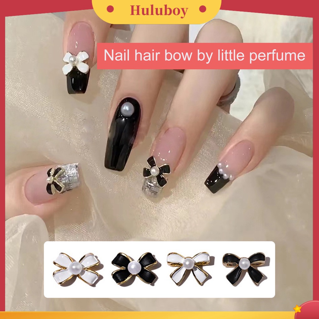 {In Stock} 10Pcs Ornamen Kuku Bentuk Unik Desain Mutiara Imitasi Warna Vibrant Menakjubkan Efek Visual 3D Bow-knot Nail Charms Ornamen Perhiasan Manicure Untuk Salon Kuku