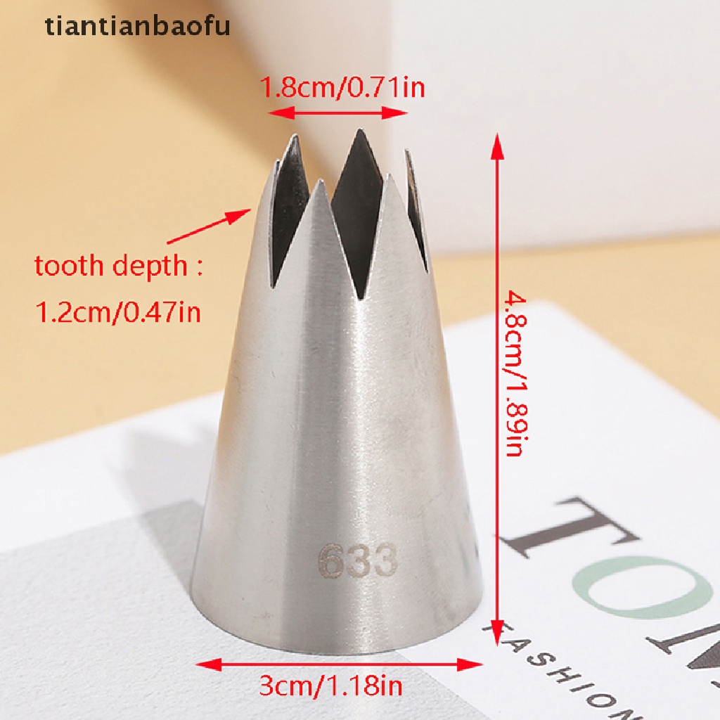 [tiantianbaofu] 1pc Besar Open Star Piping Nozzle Icing Cream Nozel Bakeware Pastry Tips Butik