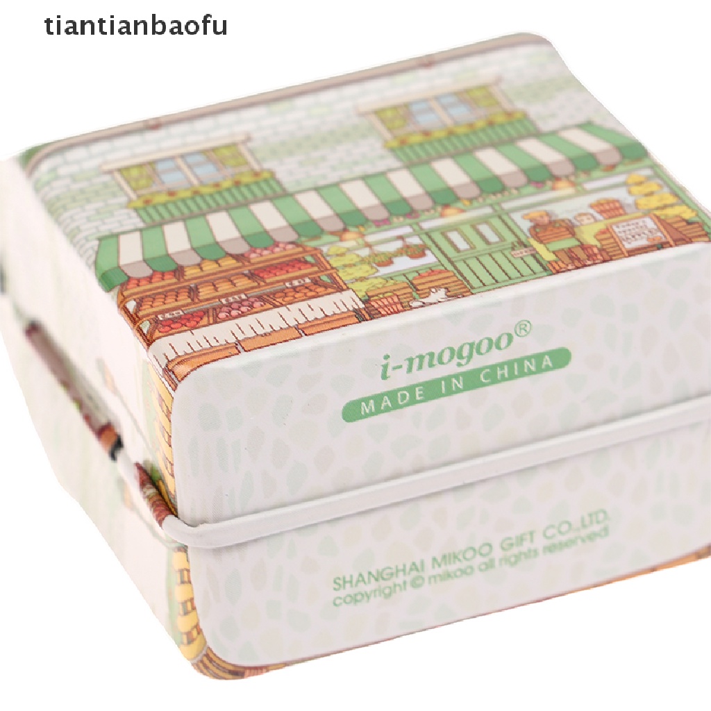 [tiantianbaofu] Vintage Mini Tinplate Box Kotak Penyimpanan Rumah Idaman Wadah Logam Warna Acak Butik