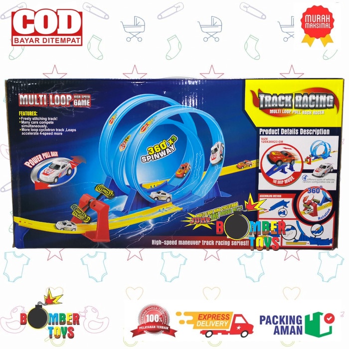 MAINAN ANAK MOBIL TRACK RACING TRACK KING MULTI LOOP KADO TERBAIK COWO