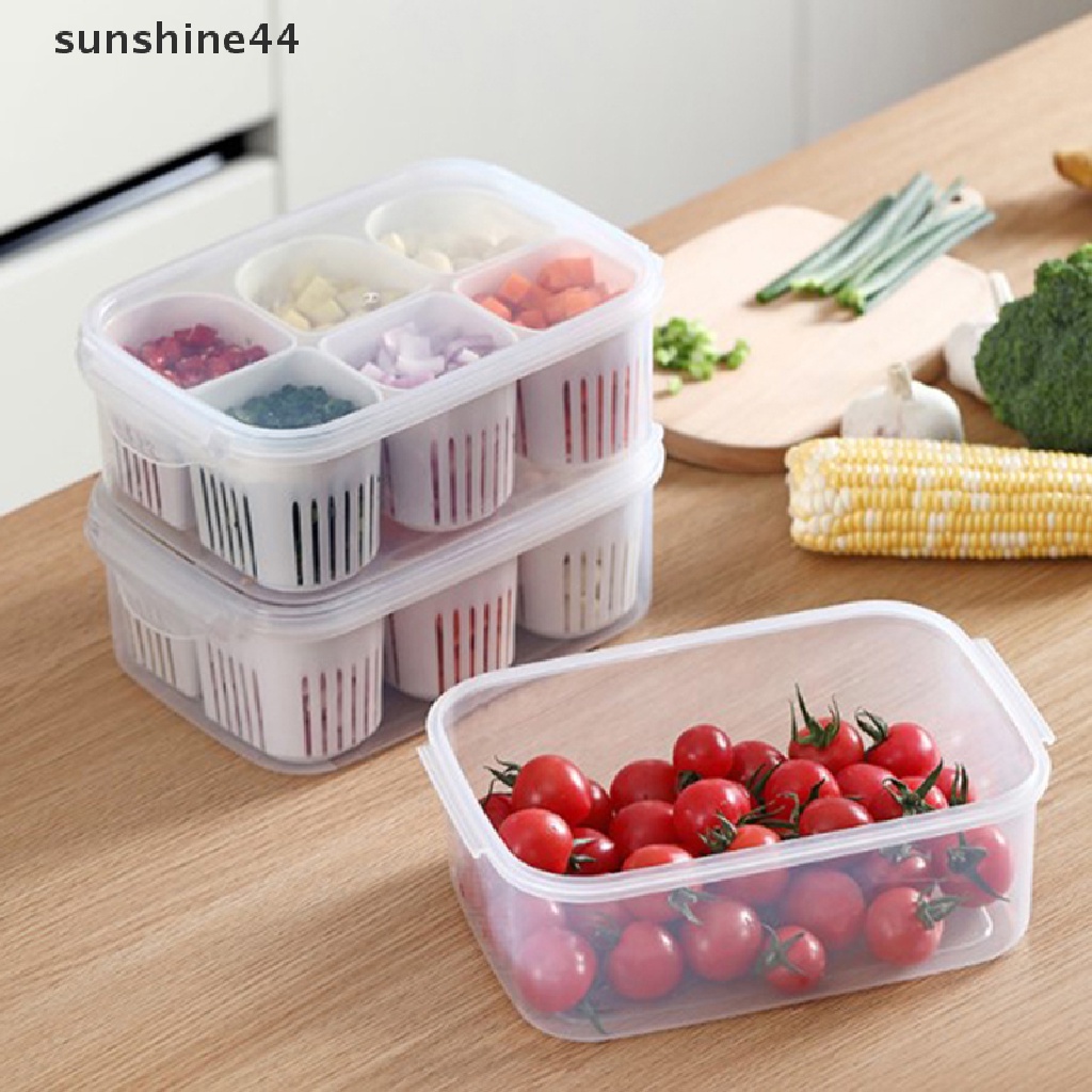 Sunshine Kulkas Saluran Makanan Fresh-keeping Box Jahe Bawang Putih Bawang Lada Kotak Penyimpanan ID