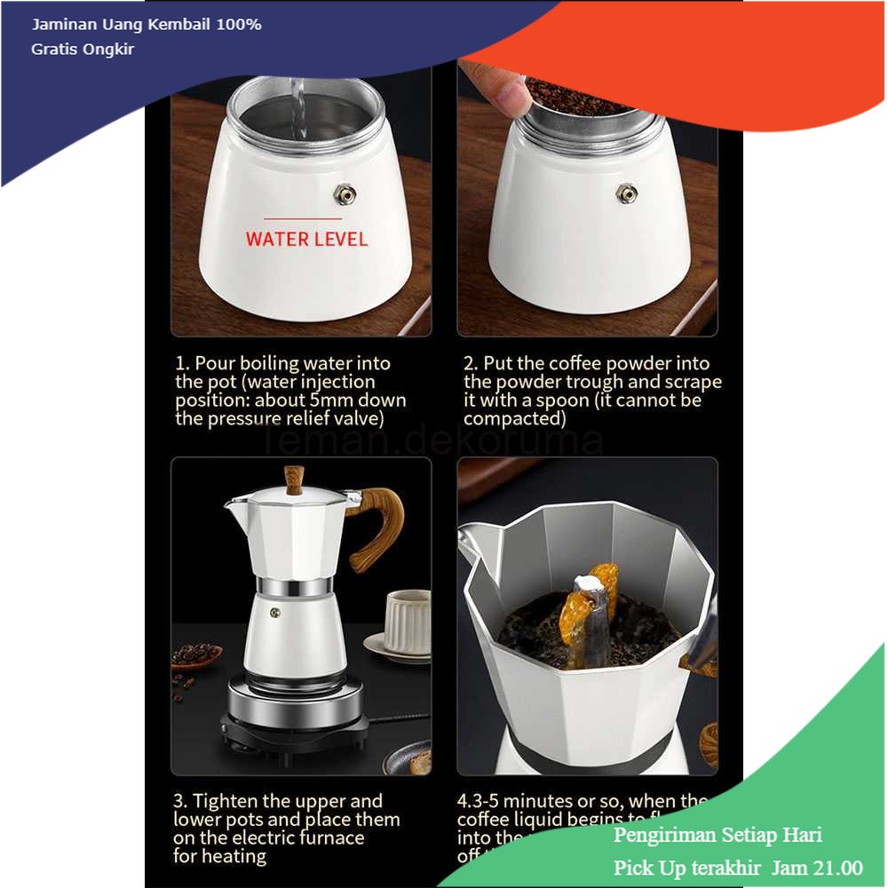 TD - DPR Iris Teko Kopi Moka Pot Stovetop Filter Espresso Coffee 150ml - WY-04