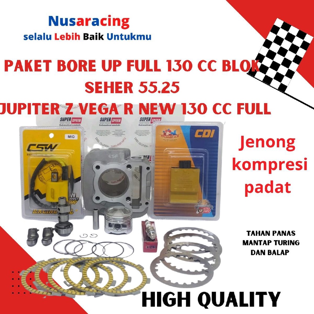 PULL PAKET BORE  Up 130 JUPITER Z VEGA R NEW BLOK SEHER BORE UP 55.25  8 Item