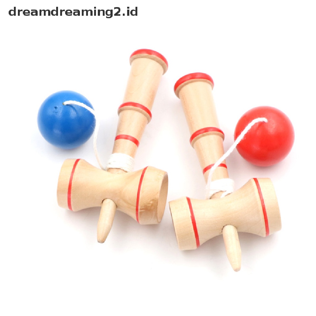 (hot) Kid Kendama Ball Mainan Edukasi Keterampilan Keseimbangan Permainan Kayu Tradisional Jepang//