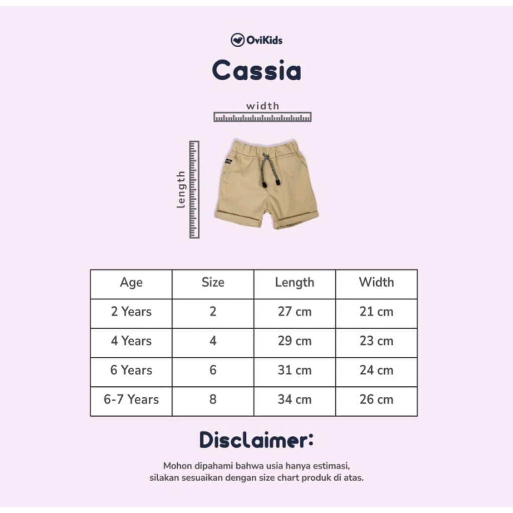OVIKIDS CASSIA / CELANA PENDEK ANAK