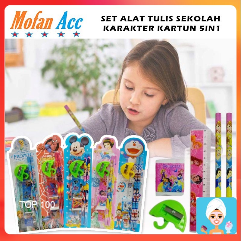 

[ML] ALAT TULIS KARAKTER SET 5IN1 / PAKET LENGKAP PENSIL PENGHAPUS RAUTAN PENGGARIS BERGAMBAR KARTUN / MINI STATIONERY SET CHARACTER ATK PERALATAN MENULIS ANAK SEKOLAH 5 IN 1 SOUVENIR KADO MOTIF LUCU UNIK DISNEY DORAEMON FROZEN SPIDERMAN MICKEY PRINCESS