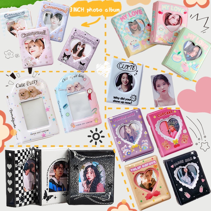 36 /40Kantong Album Foto Kawaii Puppy Dengan Gesper Kpop Idol Photocards 3inch Album Storage Card Bag Buku Koleksi Kartu Lomo